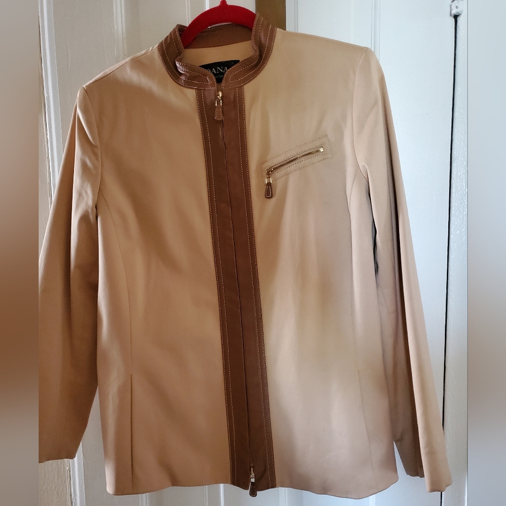 Handsome Jacket with Leather Trim